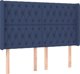 vidaXL Zaglowek do lozka z LED, mple, 163x16x118/128 cm, tkanina