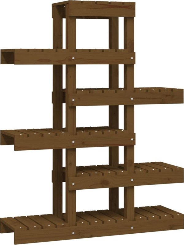 vidaXL Kwietnik, miodowy braz, 85x25x109,5 cm, lite drewno sosnowe