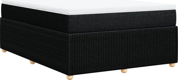 vidaXL Κρεβάτι Continental με Στρώμα, Μαύρο Υφασμάτινο, 140x190 εκ.
