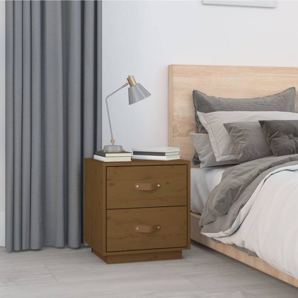 vidaXL Κομοδίνο Μελί Καφέ 40x34x45 cm από Μασίφ Πεύκο