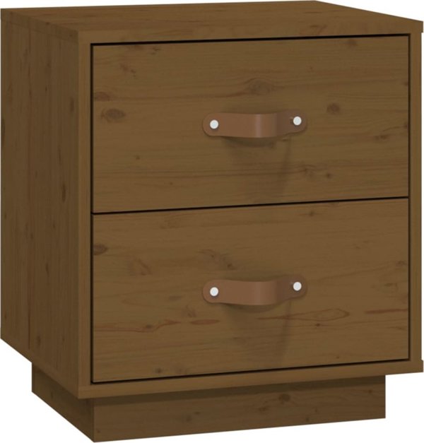 vidaXL Κομοδίνο Μελί Καφέ 40x34x45 cm από Μασίφ Πεύκο