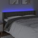 vidaXL Zaglowek do lozkou me LED, skouro gkri, 163x16x78/88 cm, aksamit