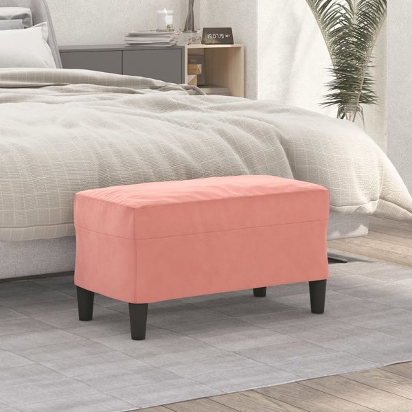 vidaXL Πάγκος, ροζ, 70x35x41 εκ., επενδεδυμένος με βελούδο