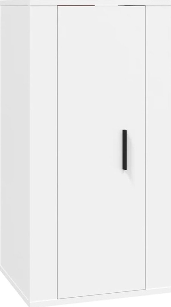 vidaXL Wiszaca szafka telewizyjna, biala, 40x34,5x80 cm