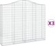 vidaXL Καλάθια γκαμπιόν, 3 τεμάχια, 200x30x160/180 εκ., γαλβανισμένο σίδερο