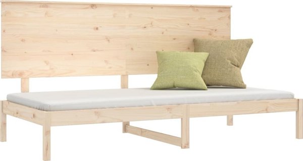 vidaXL Λευκό κρεβάτι ημέρας, 90x200 cm, μασίφ πεύκο