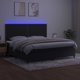 vidaXL Κρεβάτι Kontynentalne με στρώμα και LED, μαύρο βελούδο 200x200 cm