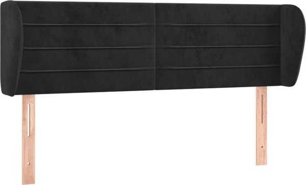 vidaXL Zaglope uszak czarny, 147x23x78/88 cm, aksamitny