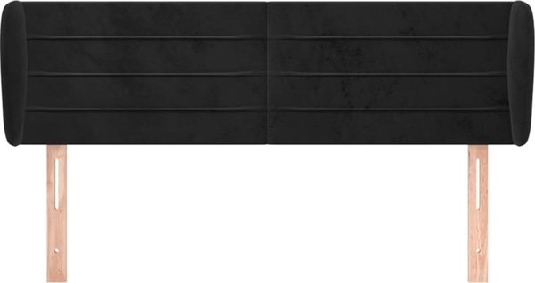vidaXL Zaglope uszak czarny, 147x23x78/88 cm, aksamitny