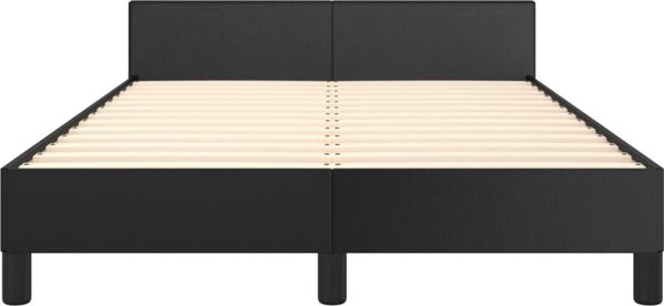 vidaXL Κιβώτιο κρεβατιού με κεφαλάρι, μαύρο, 120x200 cm, συνθετικό δέρμα