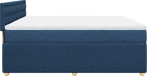vidaXL Κρεβάτι Continental με στρώμα, μπλε, ύφασμα, 180x200 cm