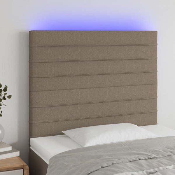 vidaXL Κεφαλάρι κρεβατιού με LED, ταουπέ, 80x5x118/128 εκ, ύφασμα