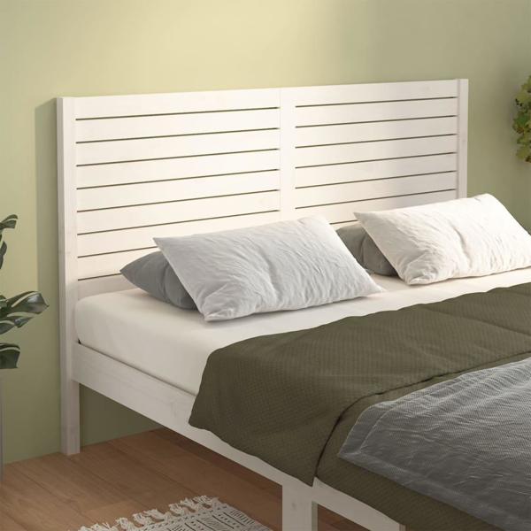 vidaXL Wezglowie lozka, biale, 166x4x100 cm, lite drewno sosnowe