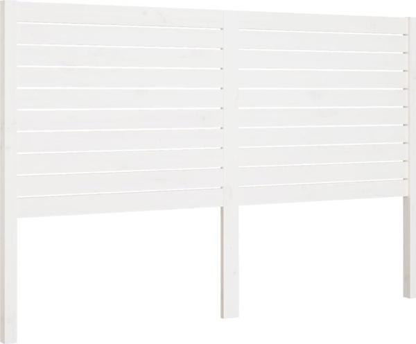 vidaXL Wezglowie lozka, biale, 166x4x100 cm, lite drewno sosnowe