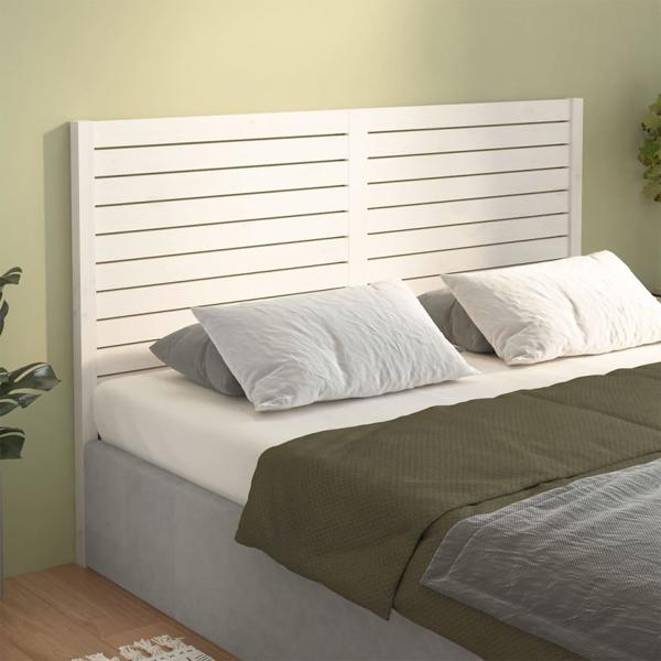 vidaXL Wezglowie lozka, biale, 166x4x100 cm, lite drewno sosnowe