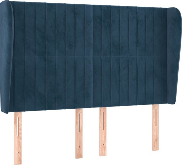 vidaXL Zaglohek uszak, ciemnoniebieski, 147x23x118/128 cm, aksamit