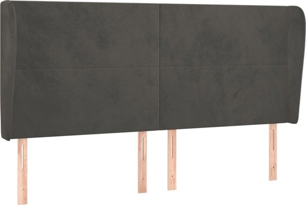vidaXL Κεφαλάρι uszak, σκούρο γκρι, 203x23x118/128 cm, βελούδο