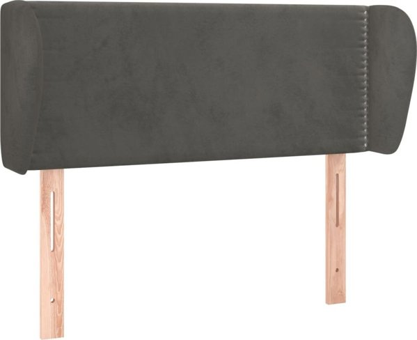 vidaXL κεφαλάρι uszak, σκούρο γκρι, 103x23x78/88 cm, βελούδινο