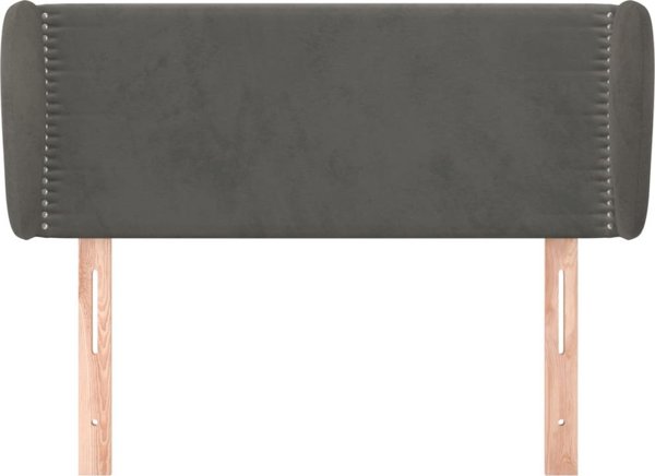 vidaXL κεφαλάρι uszak, σκούρο γκρι, 103x23x78/88 cm, βελούδινο