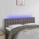 vidaXL Κεφαλάρι κρεβατιού με LED, Γκρι, 144x5x78/88 cm, Συνθετικό Δέρμα