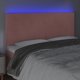 vidaXL Zaglonek do lozka z LED, rozowy, 160x5x118/128 cm, aksamit