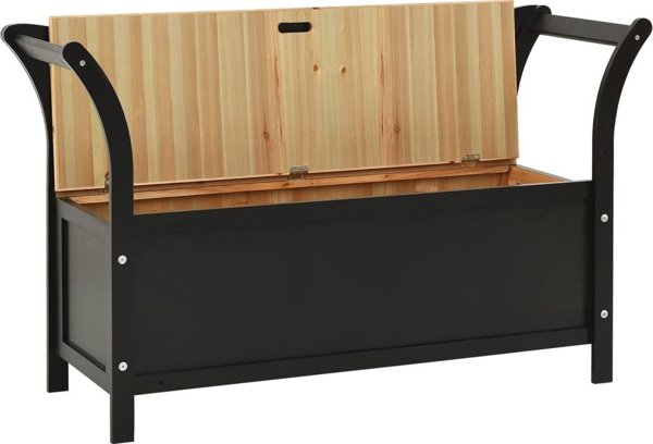 Πάγκος vidaXL, μαύρος, 107x45x75,5 cm, συμπαγές ξύλο ελάτου