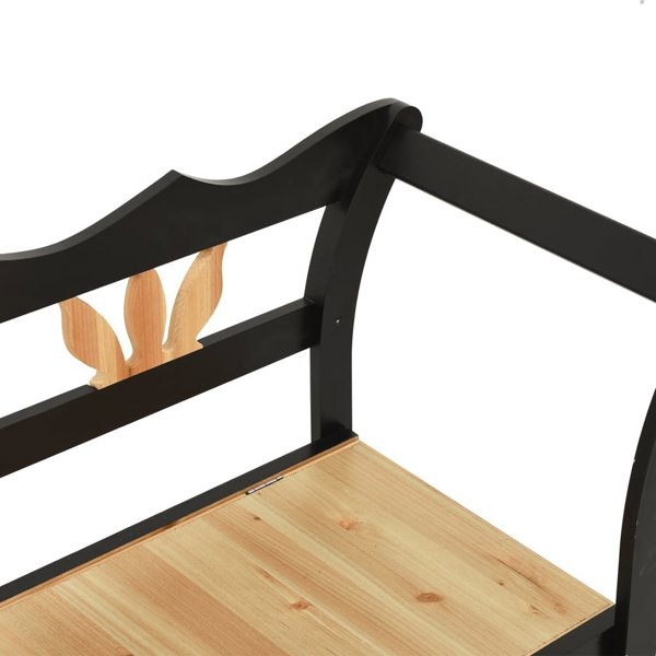 Πάγκος vidaXL, μαύρος, 107x45x75,5 cm, συμπαγές ξύλο ελάτου