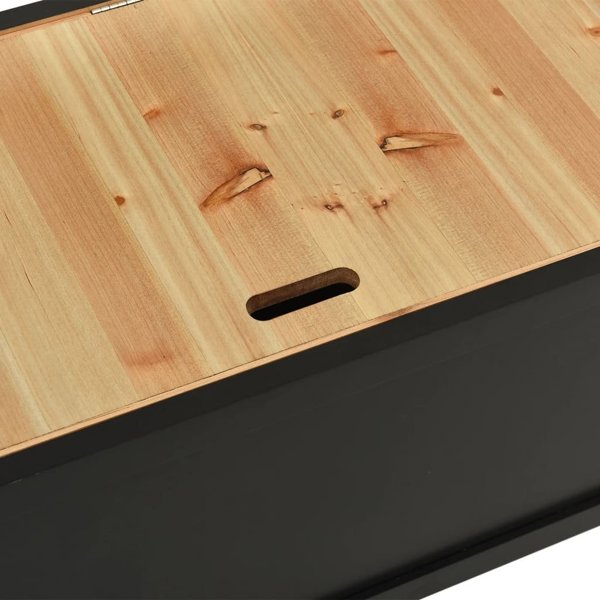 Πάγκος vidaXL, μαύρος, 107x45x75,5 cm, συμπαγές ξύλο ελάτου