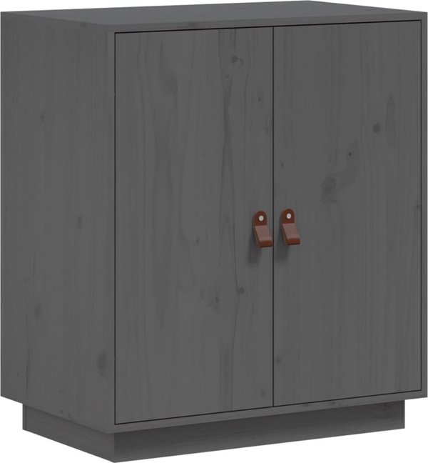 vidaXL Szafka, szara, 65,5x40x75 cm, lite drewno sosnowe