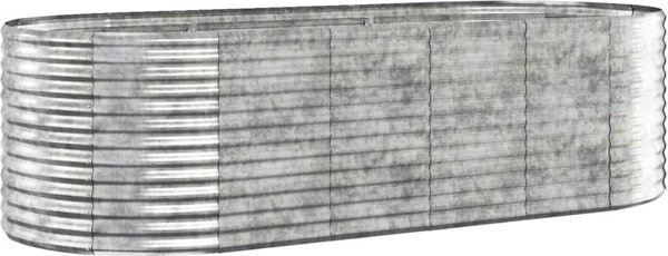 vidaXL Donica ogrodowa, malowana proszkowo stal, 249x100x68 cm srebrna