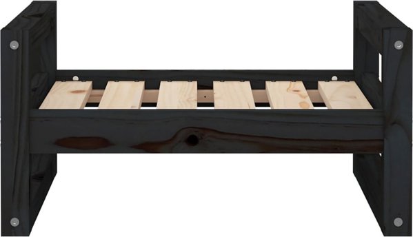 vidaXL vidaXL Legowisko dla psa, czarne, 55,5x45,5x28 cm, lite drewno sosnowe