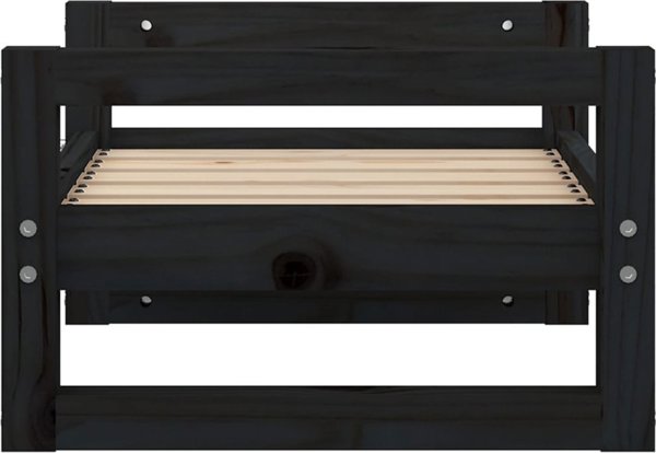 vidaXL vidaXL Legowisko dla psa, czarne, 55,5x45,5x28 cm, lite drewno sosnowe