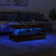 vidaXL Stoliki kawowy z oswietleniem LED przydymiony dab 90x50x40 cm