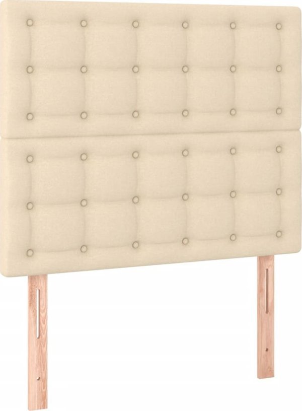 vidaXL Κρεβάτι Continental με Στρώμα, Κρεμ, 90x190 εκ, Ύφασμα