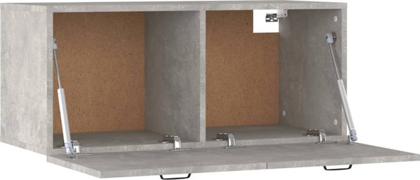 vidaXL Ντουλάπι κρεμαστό, χρώμα σκυροδέματος, 80x35x36,5 εκ.