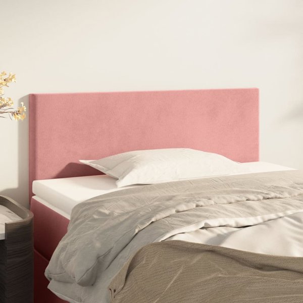 vidaXL Προσκέφαλο για κρεβάτι, ροζ, 90x5x78/88 cm, βελούδο