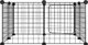 vidaXL Κλουβί για ζώα με πορτάκι, 8 πάνελ, μαύρο, 35x35 εκ, ατσάλι