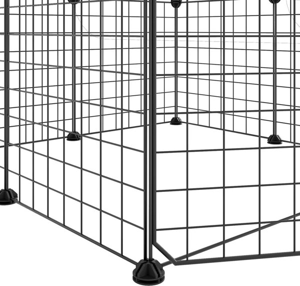 vidaXL Κλουβί για ζώα με πορτάκι, 8 πάνελ, μαύρο, 35x35 εκ, ατσάλι