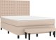 vidaXL Κρεβάτι Continental με Στρώμα, Cappuccino, Δερματίνη 140x200 cm