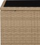 vidaXL Τραπέζι καφέ με γυάλινη επιφάνεια, μπεζ PE rattan και γυαλί