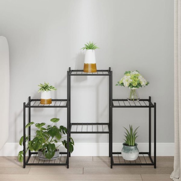 vidaXL Κασπώ για λουλούδια, 83x25x60 εκ., μαύρο, σίδερο