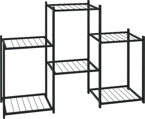 vidaXL Κασπώ για λουλούδια, 83x25x60 εκ., μαύρο, σίδερο