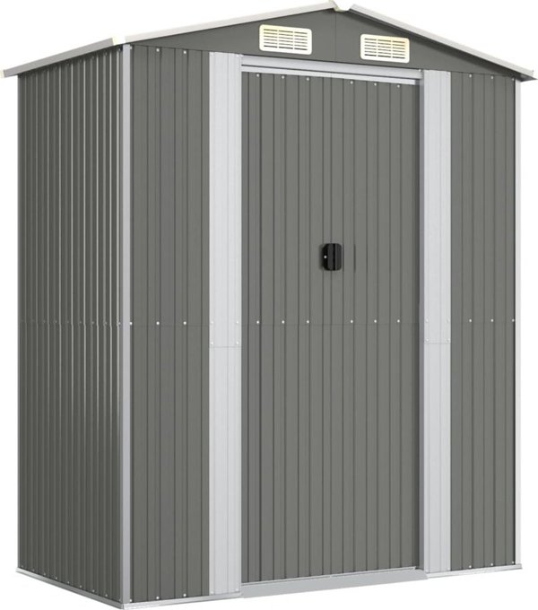 vidaXL vidaXL Szopa ogrodowa, jasnoszara, 192x108x223 cm, stal galwanizowana