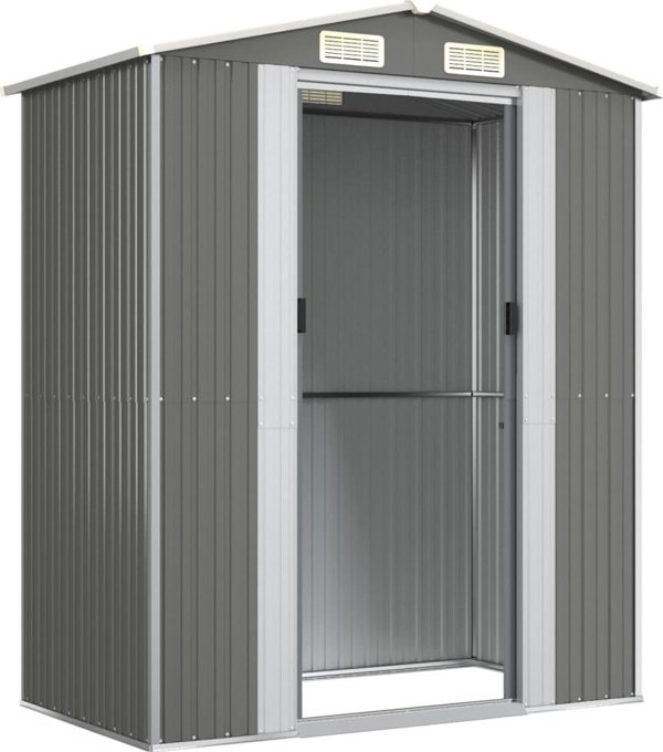 vidaXL vidaXL Szopa ogrodowa, jasnoszara, 192x108x223 cm, stal galwanizowana
