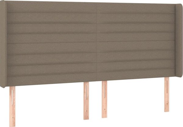 vidaXL Lozko kontynentalne z materacem, taupe, 160x200 cm, tkanina
