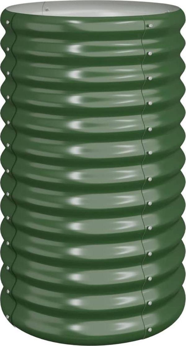 vidaXL vidaXL Donica ogrodowa, malowana proszkowo stal, 40x40x68 cm, zielona