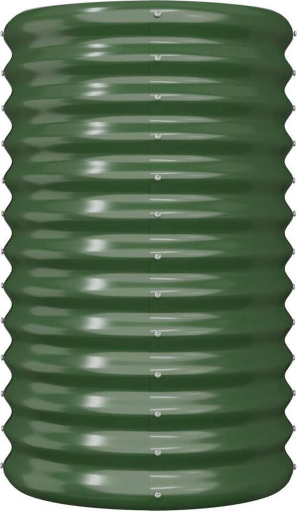 vidaXL vidaXL Donica ogrodowa, malowana proszkowo stal, 40x40x68 cm, zielona