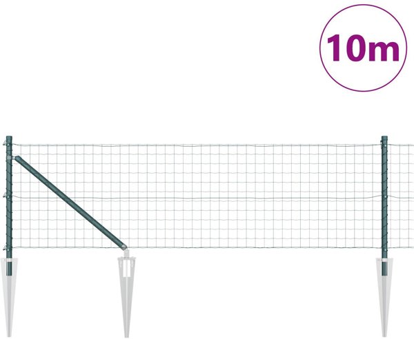 vidaXL Ευρωπαϊκή Πέργκολα με 7 Κολώνες 0,4x10 m από Γαλβανισμένο Πράσινο Χάλυβα