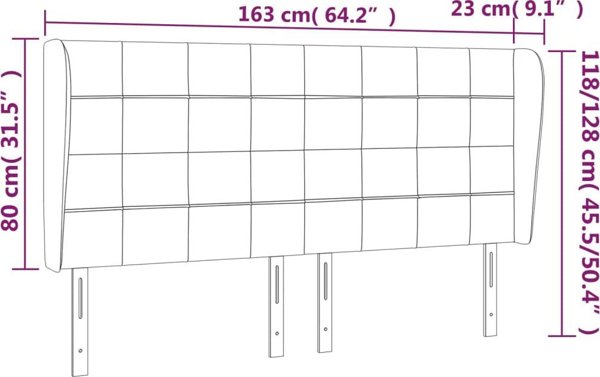 vidaXL Κεφαλάρι uszak, σκούρο καφέ, 163x23x118/128 cm, ύφασμα