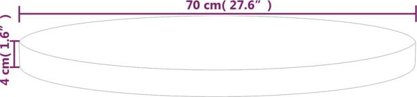 Στρογγυλή Επιφάνεια Τραπεζιού 70x4 cm από Ακατέργαστη Δρυς